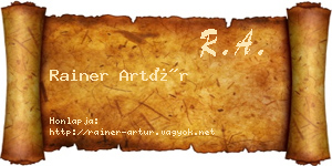 Rainer Artúr névjegykártya